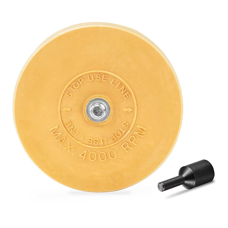 EWK Decal Eraser Wheel, Rubber Remover Wheel for Drill, Ideal for Adhesives, Pinstripes, and Decals Removal - Image 1